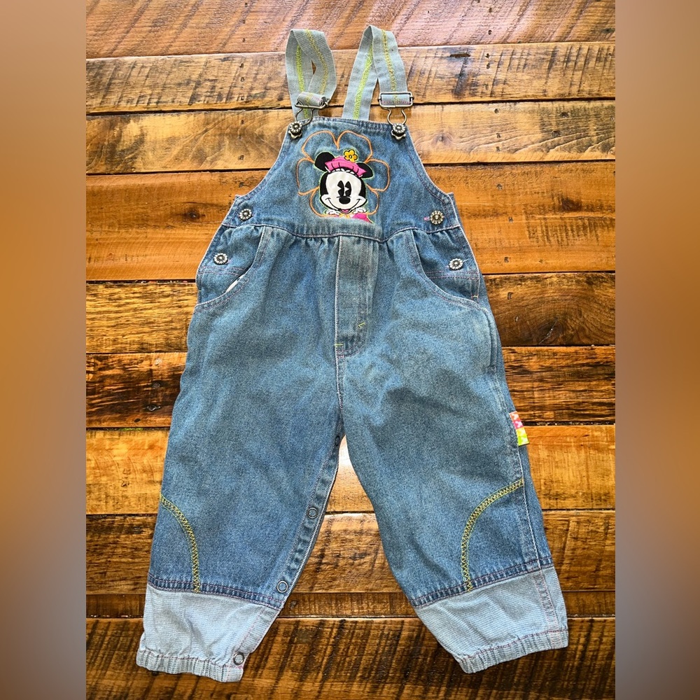 18month girls vintage Minnie Mouse overalls